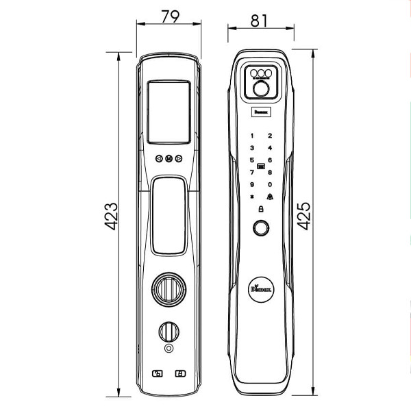 Khóa cửa điện tử nhận diện khuôn mặt Face ID - 3D Demax SL930 DG App Wifi