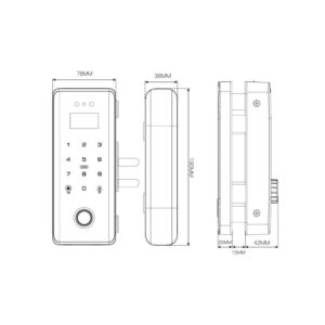 Kích thước khóa thông minh (App wifi) Demax SL900 G