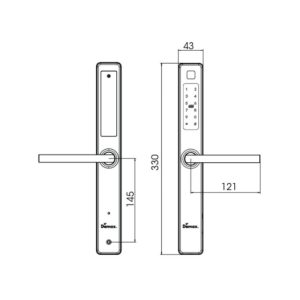 Kích thước khóa thông minh Demax SL-C102 AG