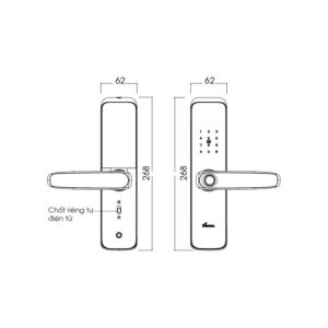Kích thước khóa thông minh Demax SL268 AC