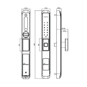 Kích thước khóa thông minh Demax SL506 SD
