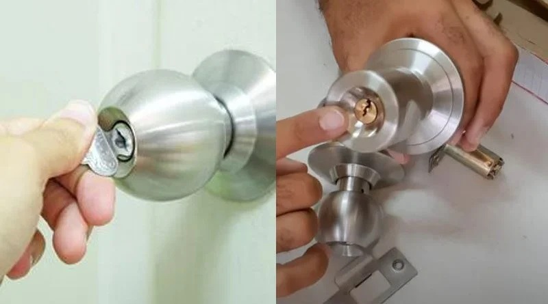 thay ổ khóa cửa phòng tay nắm tròn 