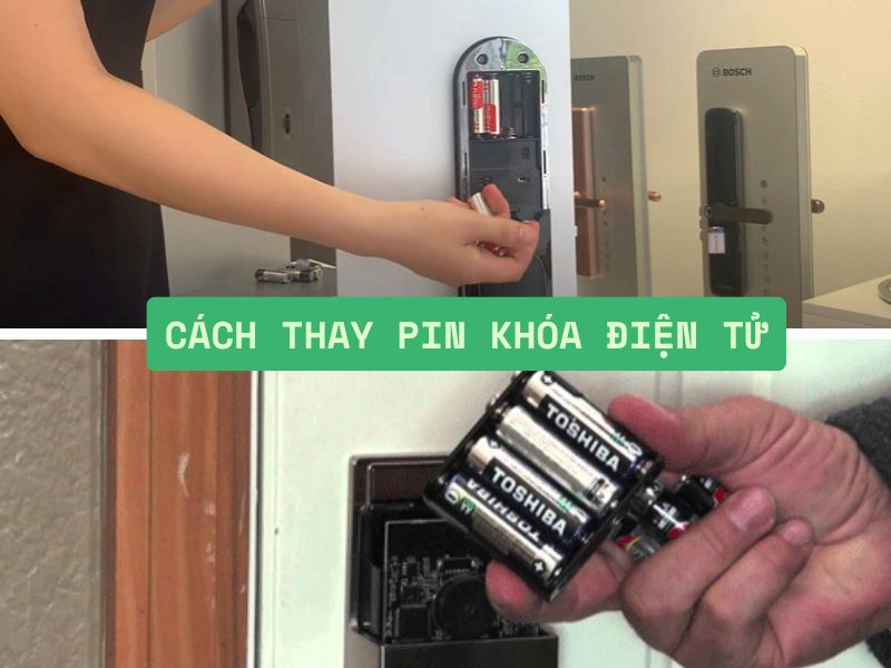 cách thay pin khóa cửa điện tử