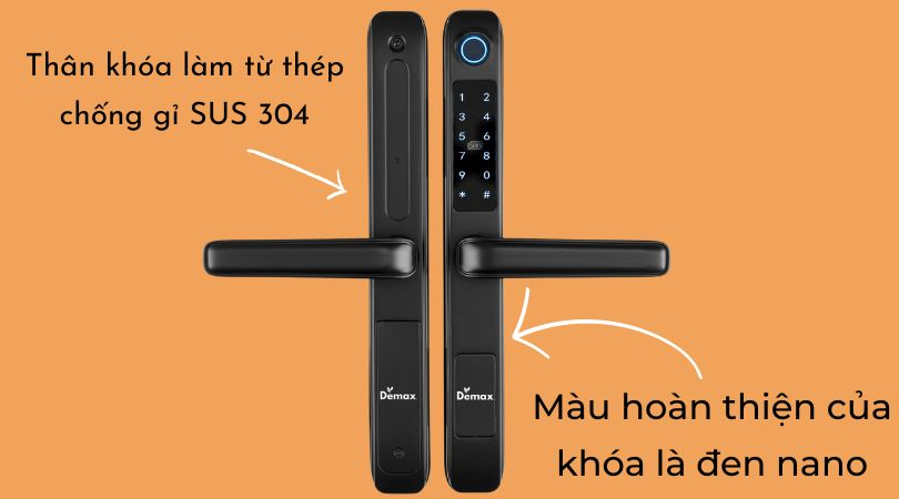 thiết kế và chất liệu khóa thông minh