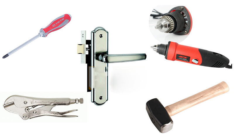 Dụng cụ để thay khoá cửa gỗ