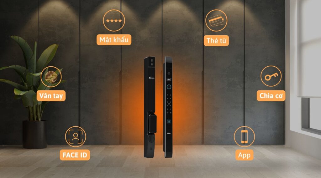 Khóa điện tử Demax SL909 BL FACE ID