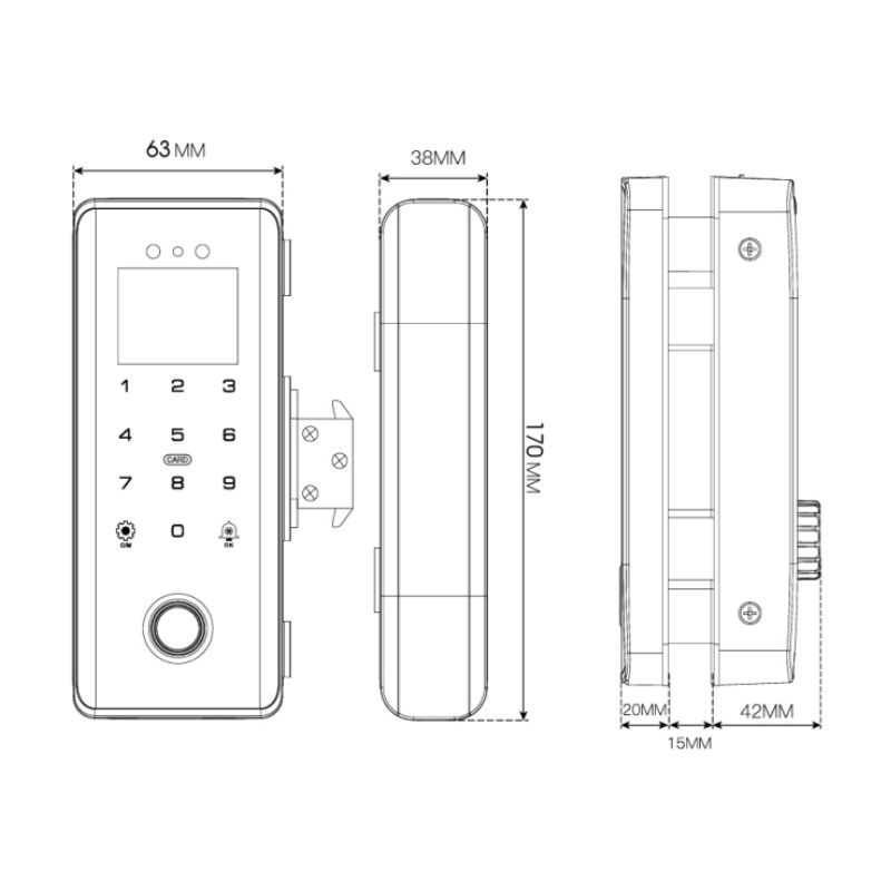 Khóa thông minh (App wifi) Demax SL900 G-SD Kích thước khóa thông minh (App wifi) Demax SL900 G-SD