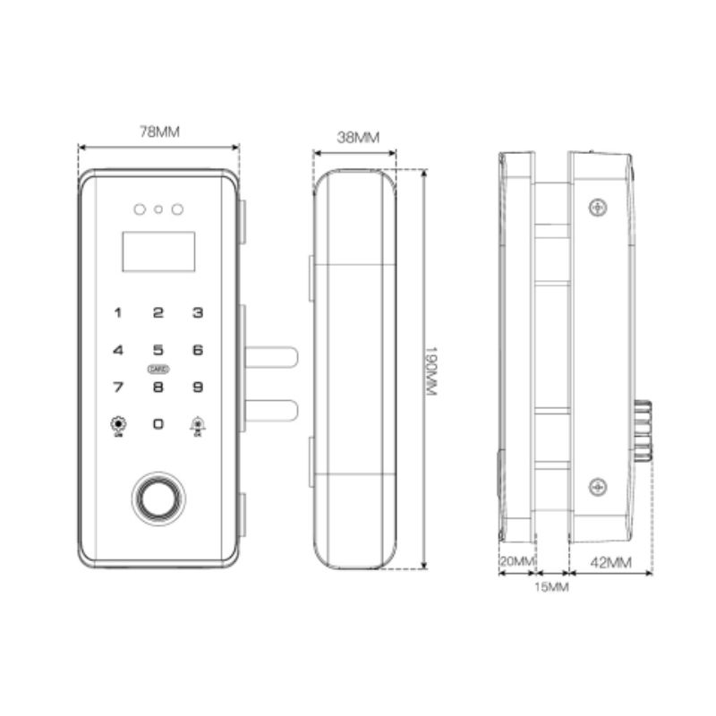 Khóa thông minh (App wifi) Demax SL900 G Kích thước khóa thông minh (App wifi) Demax SL900 G