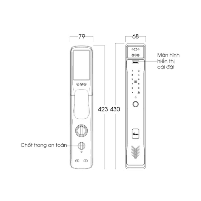 Khóa thông minh nhận dạng khuôn mặt Face ID-3D Demax SL918 AC kich thuockhoa thong minh nhan dang khuon mat face id 3d demax sl918 ac