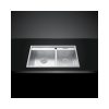 Chậu rửa bát inox 2 hố Malloca MS 6304 1 Chậu rửa bát bán thủ công Malloca MS 6304