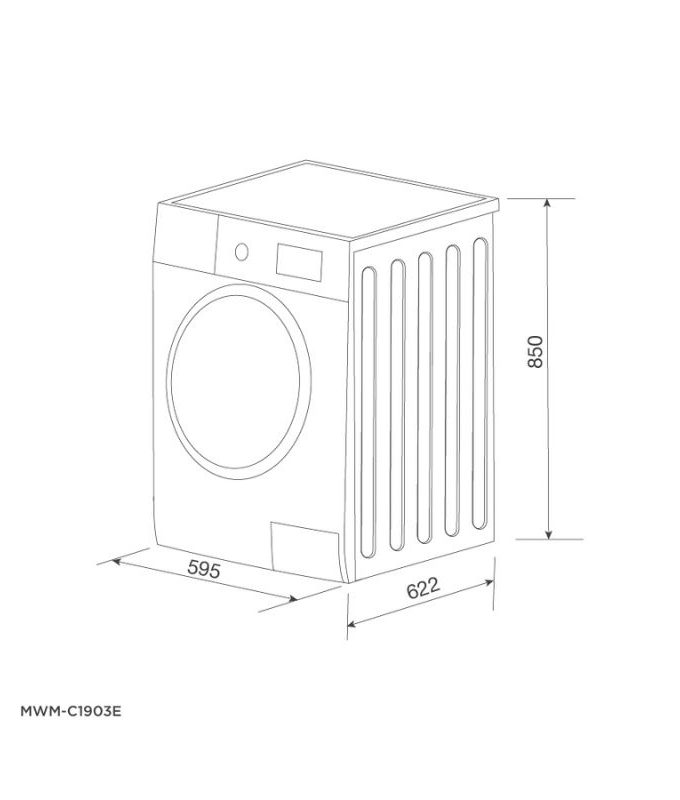 Thiết kế của Máy giặt sấy Malloca MWM-C1903E