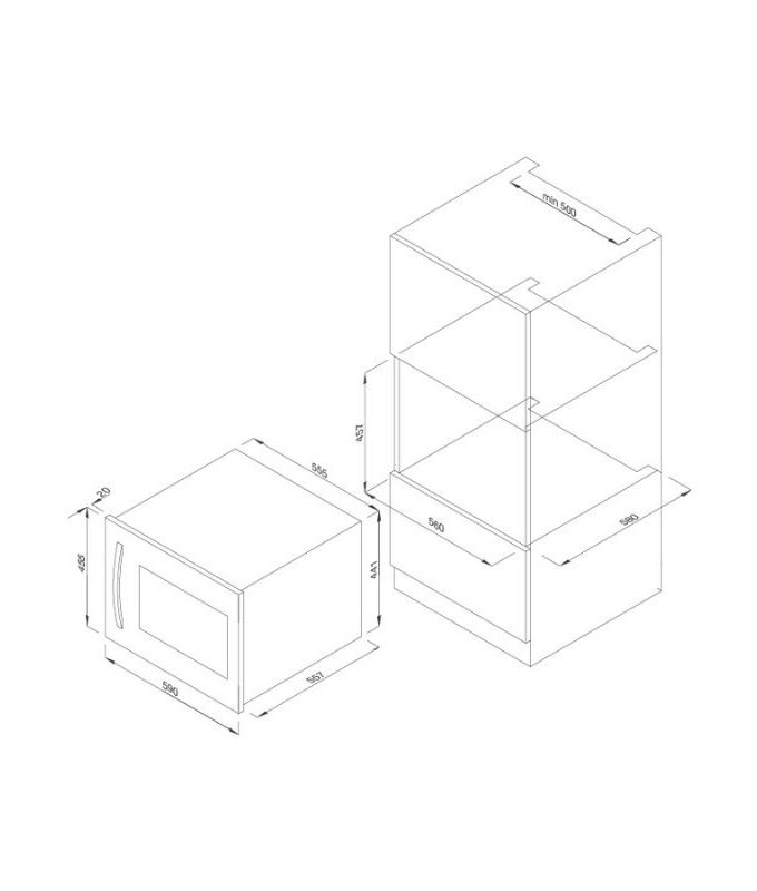 Tủ rượu Malloca MWC-22G lắp âm 3 Thiết kế của Tủ bảo quản rượu âm tủ Malloca MWC-22G