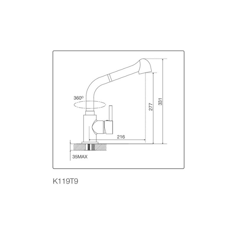 Thiết kế của Vòi rửa bát Malloca K119T9 Thiết kế của Vòi rửa bát Malloca K119T9