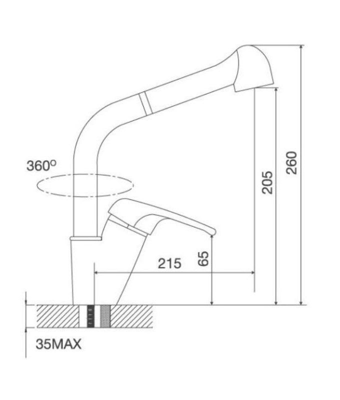 Vòi rửa bát nóng lạnh Malloca K199T4 3 Thiết kế của Vòi rửa bát Malloca K199T4