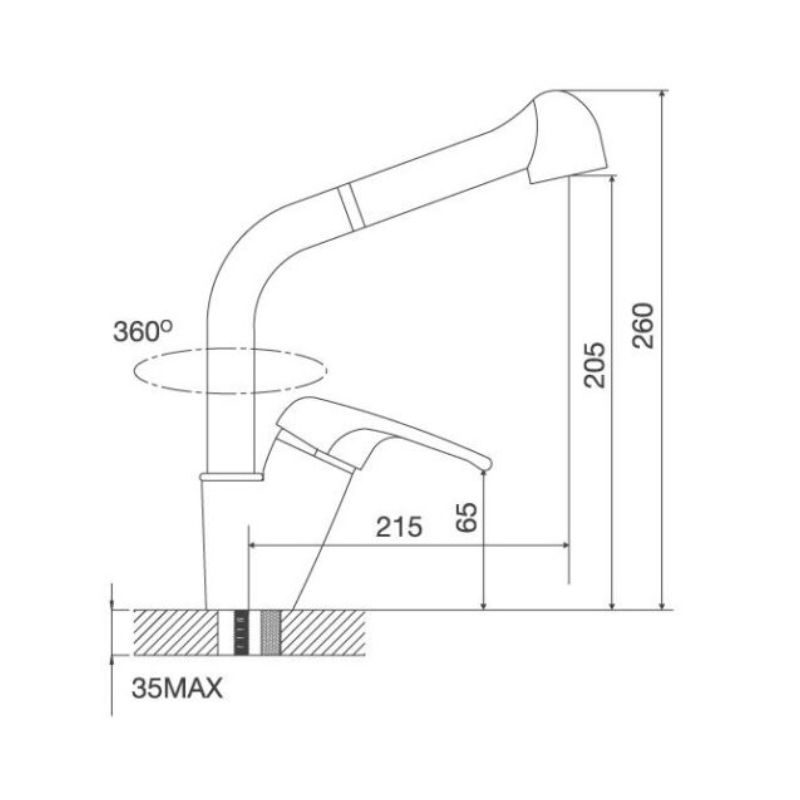 Thiết kế của Vòi rửa bát Malloca K199T4 Thiết kế của Vòi rửa bát Malloca K199T4