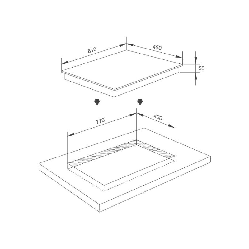 kích thước của Bếp từ kết hợp hồng ngoại Malloca MH-03IRB SB kích thước của Bếp từ kết hợp hồng ngoại Malloca MH-03IRB SB