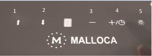 Bảng điểu khiển máy hút mùi âm bàn Malloca K-3410DR Bảng điểu khiển máy hút mùi âm bàn Malloca K-3410DR