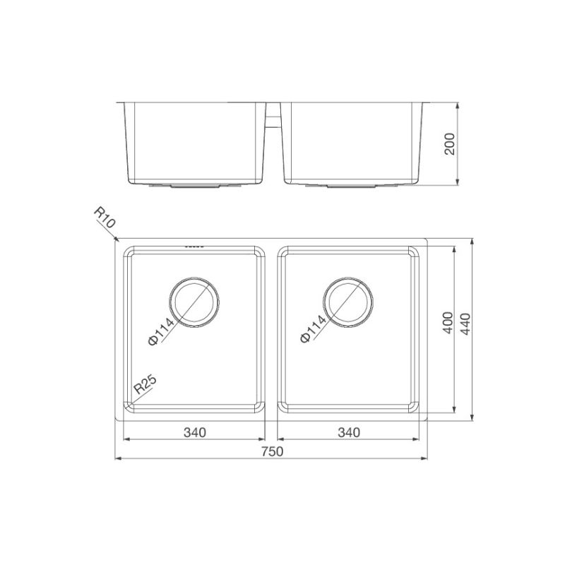 kích thước của Chậu rửa bát Malloca MS 6075 kích thước của Chậu rửa bát Malloca MS 6075