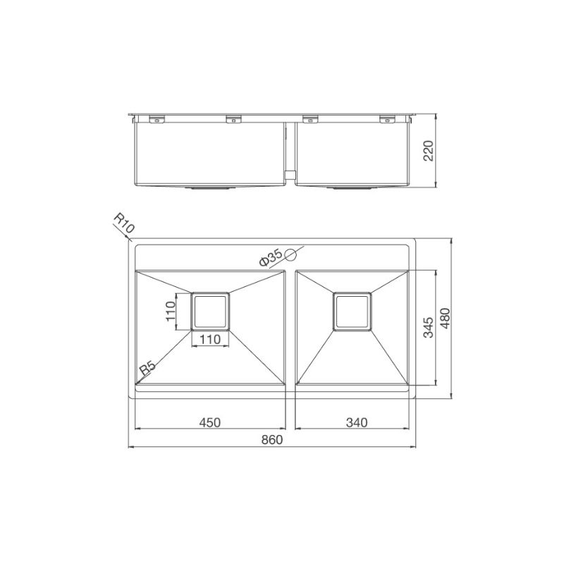 kích thước của Chậu rửa bát Malloca MS 6304T kích thước của Chậu rửa bát Malloca MS 6304T