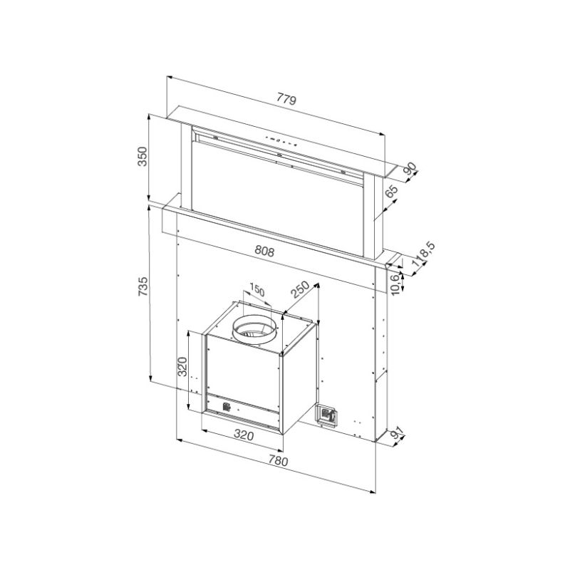 kích thước của Máy hút mùi Malloca K-3410DR kích thước của Máy hút mùi Malloca K-3410DR