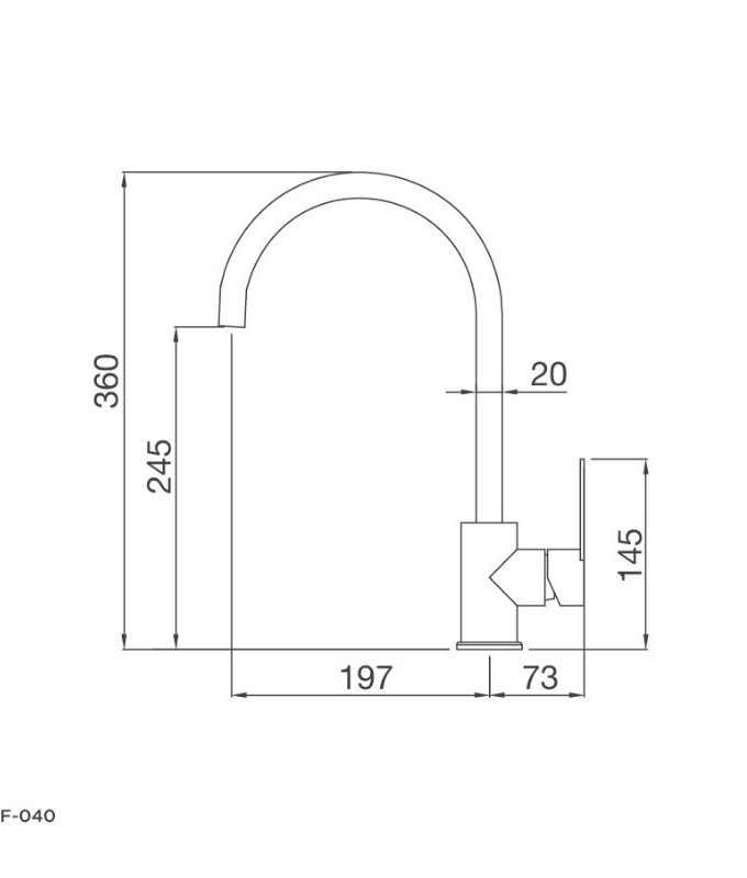 kích thước của Vòi rửa bát Malloca MF-040