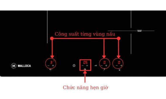 Bảng điều khiển bếp từ Malloca MI 593 BN lắp âm Bảng điều khiển bếp từ Malloca MI 593 BN lắp âm