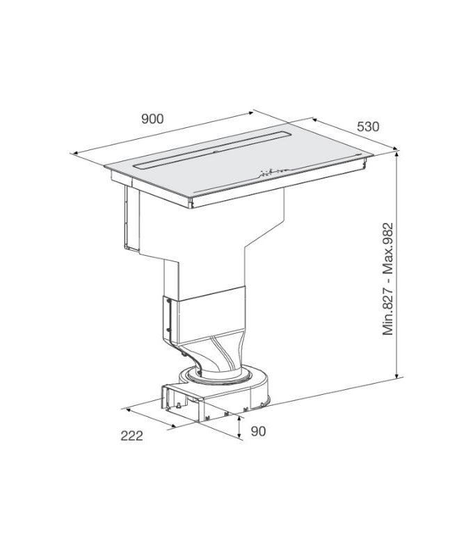 Bếp từ kết hợp máy hút khói khử mùi Malloca HIH-904 SLIM lắp âm 3 Thiết kế của Bếp từ kết hợp máy hút khói khử mùi Malloca HIH-904 SLIM