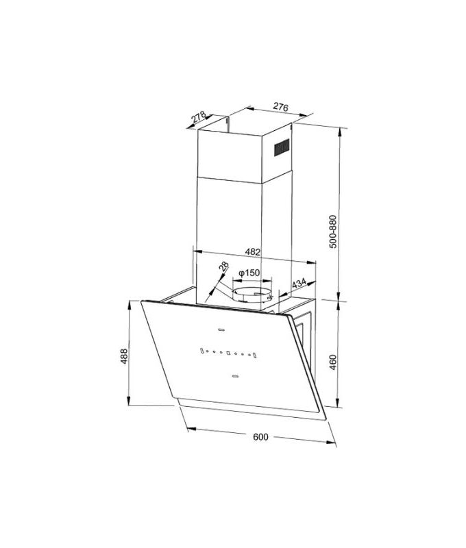 Thiết kế của Máy hút mùi Malloca MC 60GTC