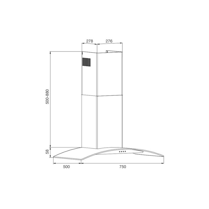 Thiết kế của Máy hút mùi Malloca MC 750E Thiết kế của Máy hút mùi Malloca MC 750E