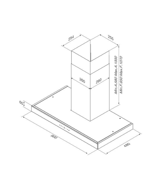 Thiết kế của Máy hút mùi Malloca SKYLIGHT F-213