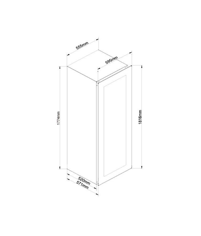 Tủ rượu Malloca MWC-95BI lắp âm 5 thông số kỹ thuật của Tủ bảo quản rượu âm tủ Malloca MWC-95BI