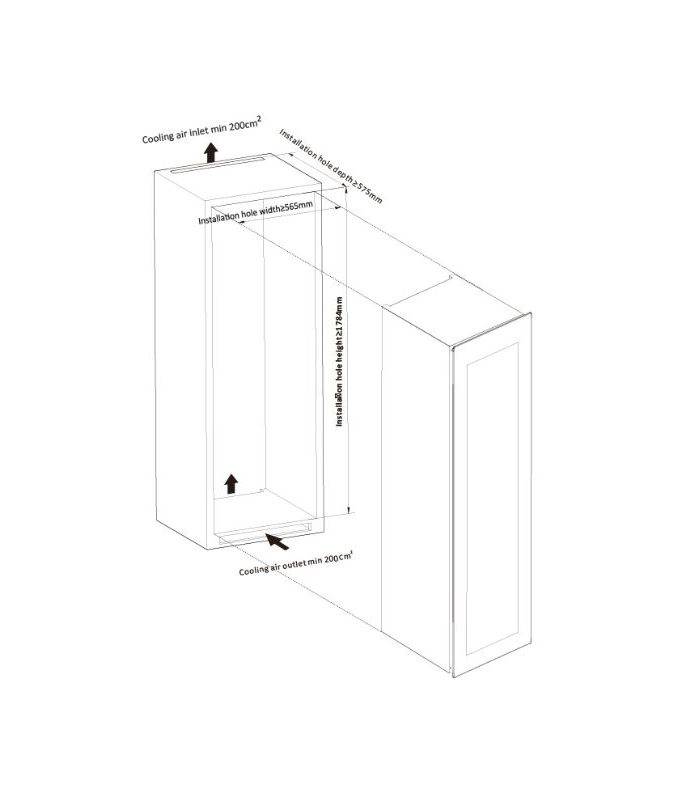 Tủ rượu Malloca MWC-95BI lắp âm 6 thông số kỹ thuật của Tủ bảo quản rượu âm tủ Malloca MWC-95BI