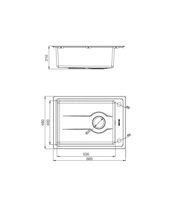 Chậu rửa bát Inox 1 hố Malloca MS 5066W 4 Kích thước của Chậu rửa bát Malloca MS 5066W
