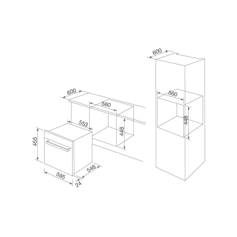 Kích thước lò vi sóng âm tủ Malloca MW-40CP Kích thước lò vi sóng âm tủ Malloca MW-40CP