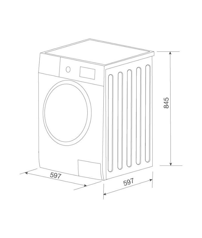 Máy giặt quần áo Malloca MWM-T1510BL 3 Kích thước máy giặt quần áo Malloca MWM-T1510BL