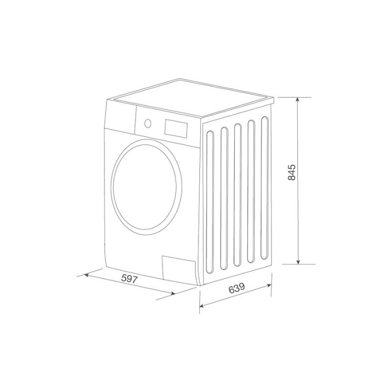 Kích thước máy sấy quần áo Malloca MTD-T1510HP Kích thước máy sấy quần áo Malloca MTD-T1510HP