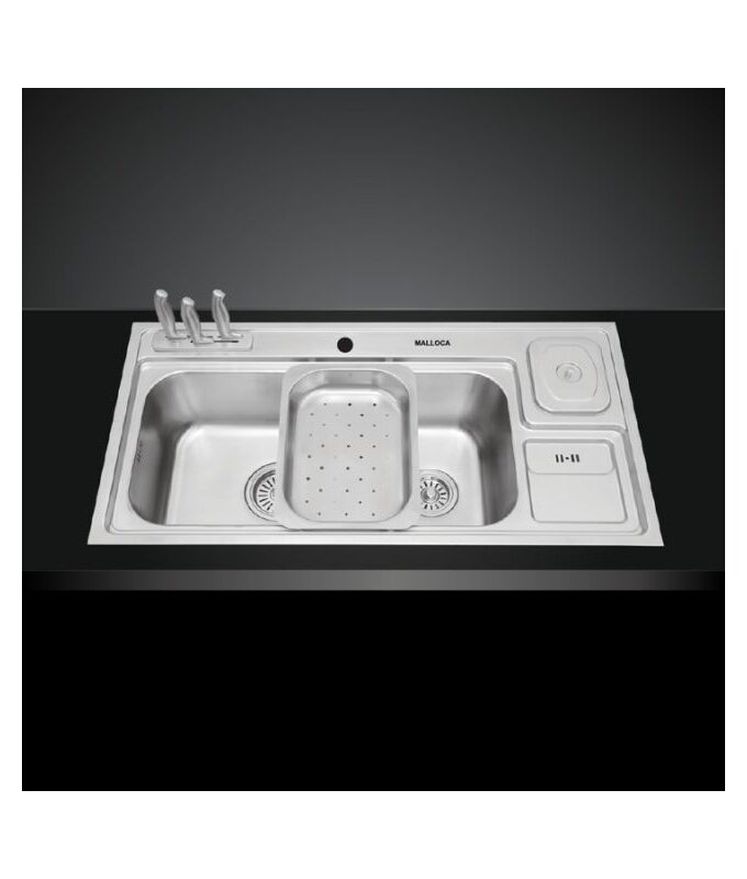 Chậu rửa bát inox 2 hố Malloca MS 8809