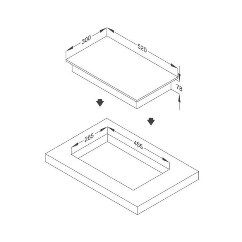 Thiết kế của Bếp gas domino Malloca DG 01 Thiết kế của Bếp gas domino Malloca DG 01
