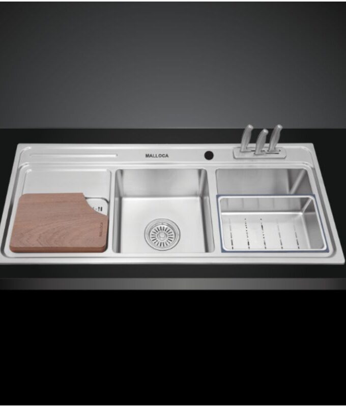 Chậu rửa bát Inox 2 hố Malloca MS 8812