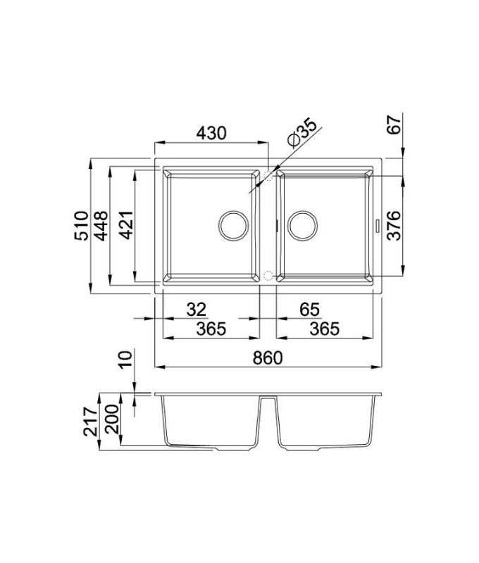 Thiết kế của Chậu rửa bát Malloca TORTORA G-45043