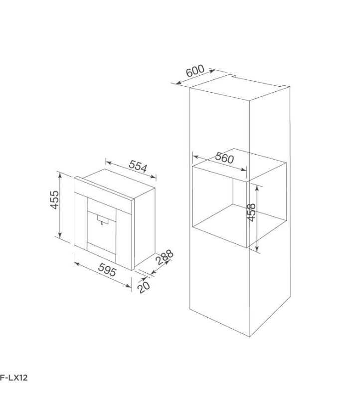 kích thước của Máy pha cà phê Malloca MCF-LX12