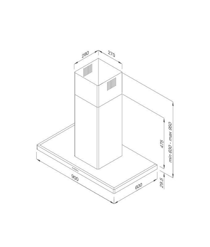 Thiết kế của Máy hút mùi Malloca SLIM K-4250