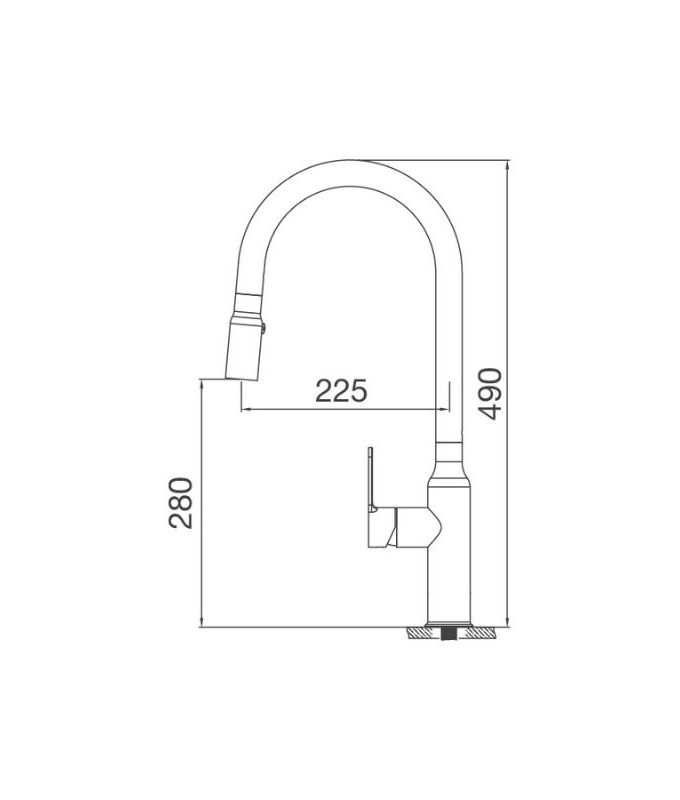 Kích thước vòi rửa bát Malloca K046-SS
