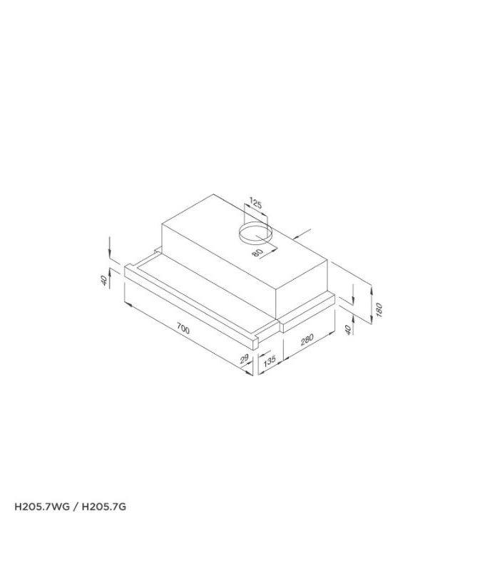Thiết kế của Máy hút mùi Malloca H205.7-WG