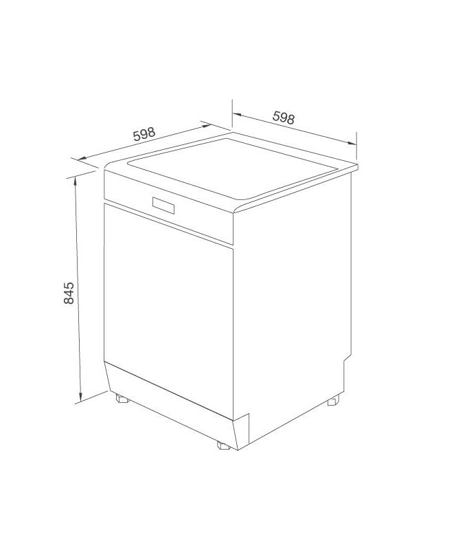 Kích thước máy rửa bát Malloca MDW14-BS10TFT