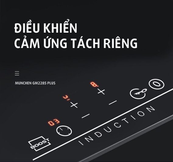 Bếp từ Munchen: Luồng gió mới đến từ Đức 4 điều khiển cảm ứng tách riêng của bếp từ munchen