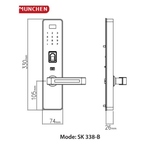 Khóa vân tay Munchen SK 338-B