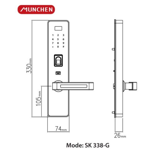 Khóa vân tay Munchen SK 338-G