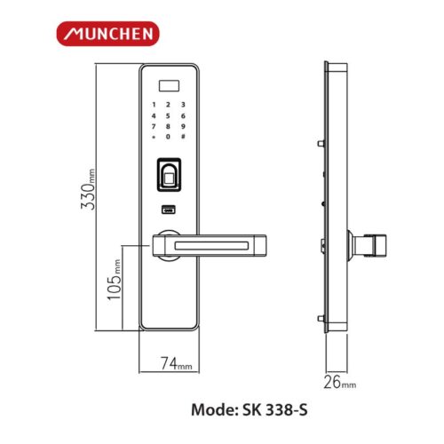 Khóa vân tay Munchen SK 338-S