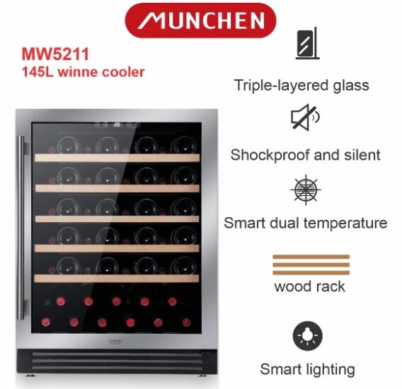 Munchen: Tủ bảo quản vang cho người nổi tiếng 3 Tủ bảo quản vang MW5211 (Thể tích 145l)